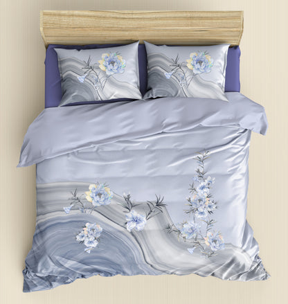 Purple Floral Dream 100% Cotton King Size Bedsheet.