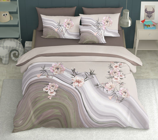 Pink Floral Dream 100% Cotton King Size Bedsheet.