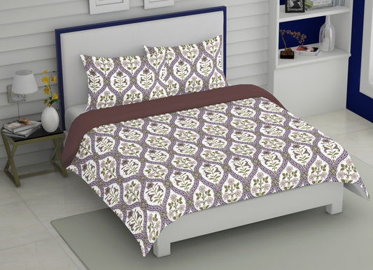 Purple Block Print | 186 TC | Queen size