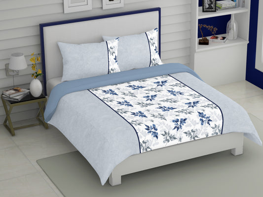 Blue Geometry Print | 186 TC | Queen size