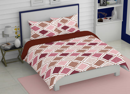 Wine Plaid | 186 TC | King Size Bedsheet