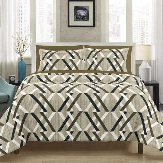 Criss Cross Pattern | 144 TC | Queen Size Bedsheet