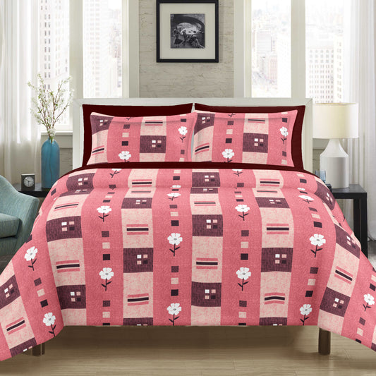 Pink Delight | 144 TC | Queen Size Bedsheet