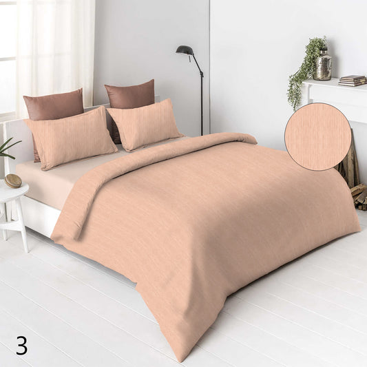 Peach Texture Solid Premium 100% Cotton King Size Bedsheet