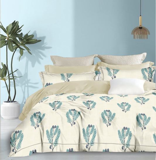 Beautiful Leaves Beast | 186 TC | King Size Bedsheet